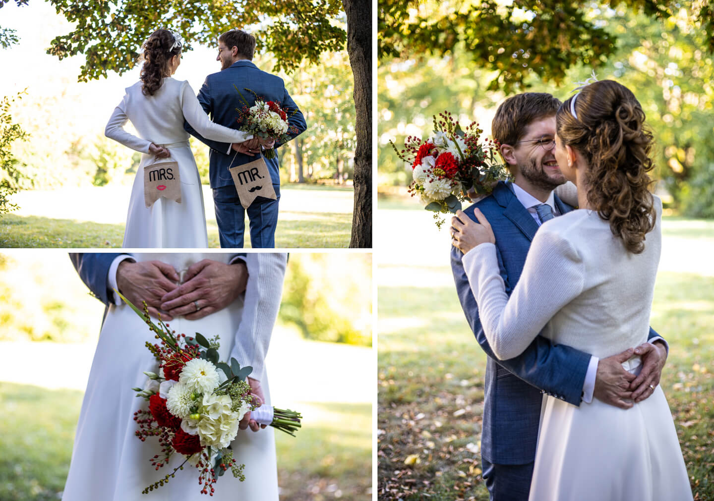 Hochzeit - Brautpaarfotoshooting im Park