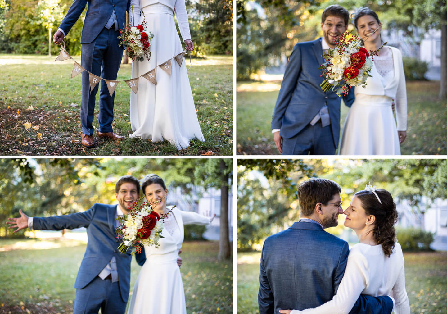 Hochzeit - Brautpaarfotoshooting  im Park